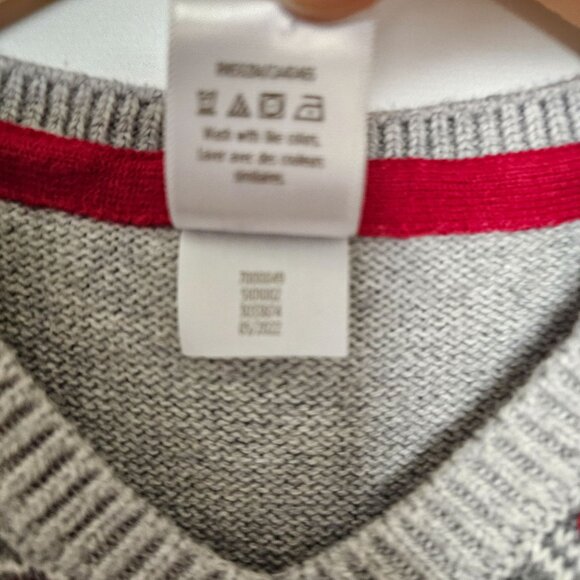 Gymboree Boys Fairisle Truck Sweater Vest Size 5T Christmas Gray Red 100% Cotton - Picture 5 of 6